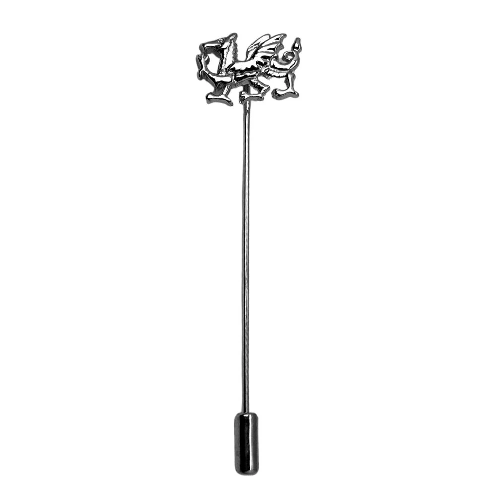Majestic Silver Dragon Metal Brass Lapel Pin for Men