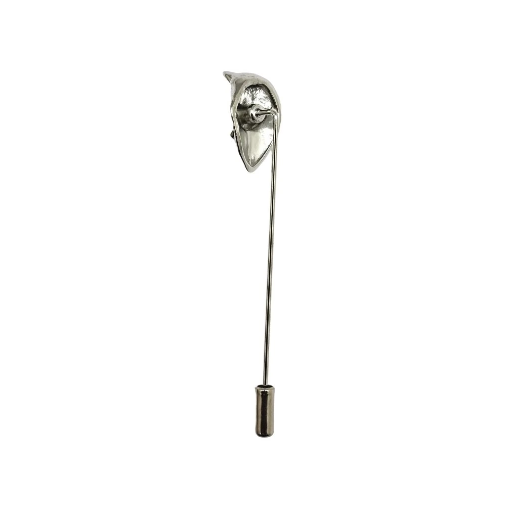 Silver Wolf Head Metal Brass Lapel Pin for Men