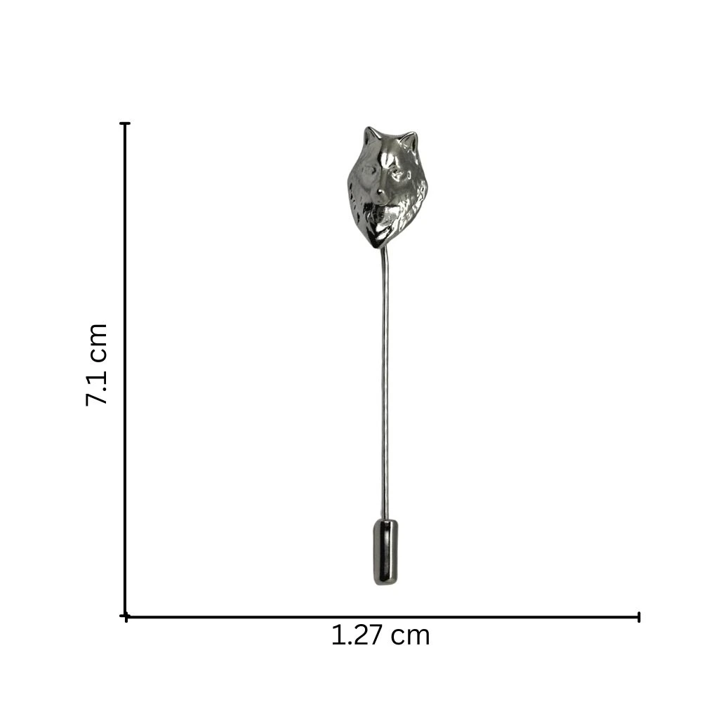 Silver Wolf Head Metal Brass Lapel Pin for Men