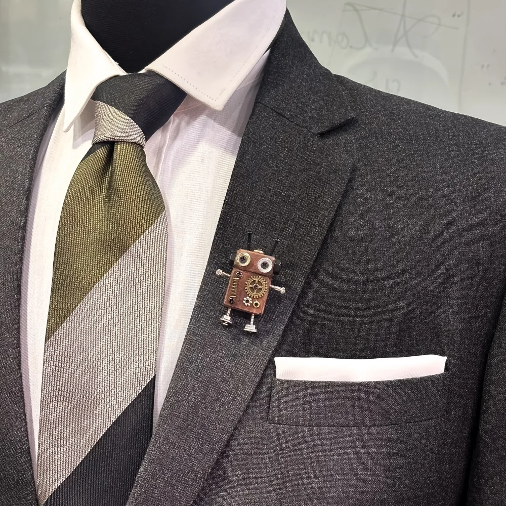 Brown Lapel Pin for Men