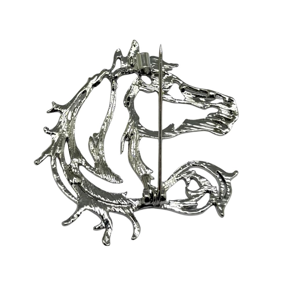 Silver Horse Metal Lapel Pin for Men