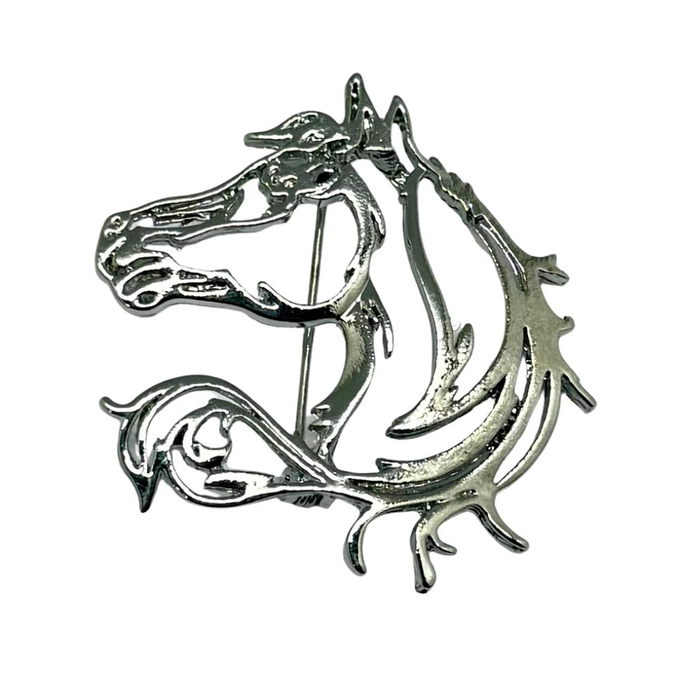 Silver Horse Metal Lapel Pin for Men