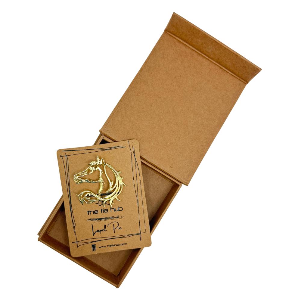 Gold Horse Metal Lapel Pin for Men