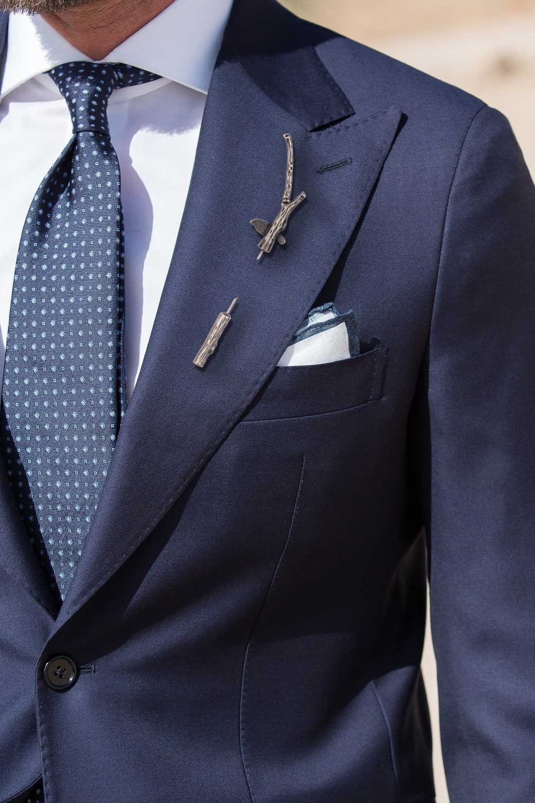 Branch Silver Brass Lapel Pin for Men