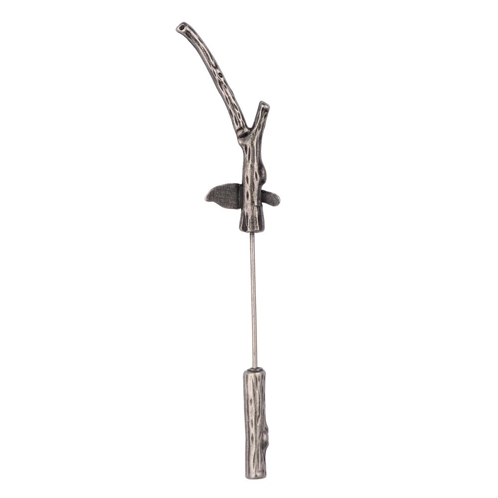 Branch Silver Brass Lapel Pin for Men