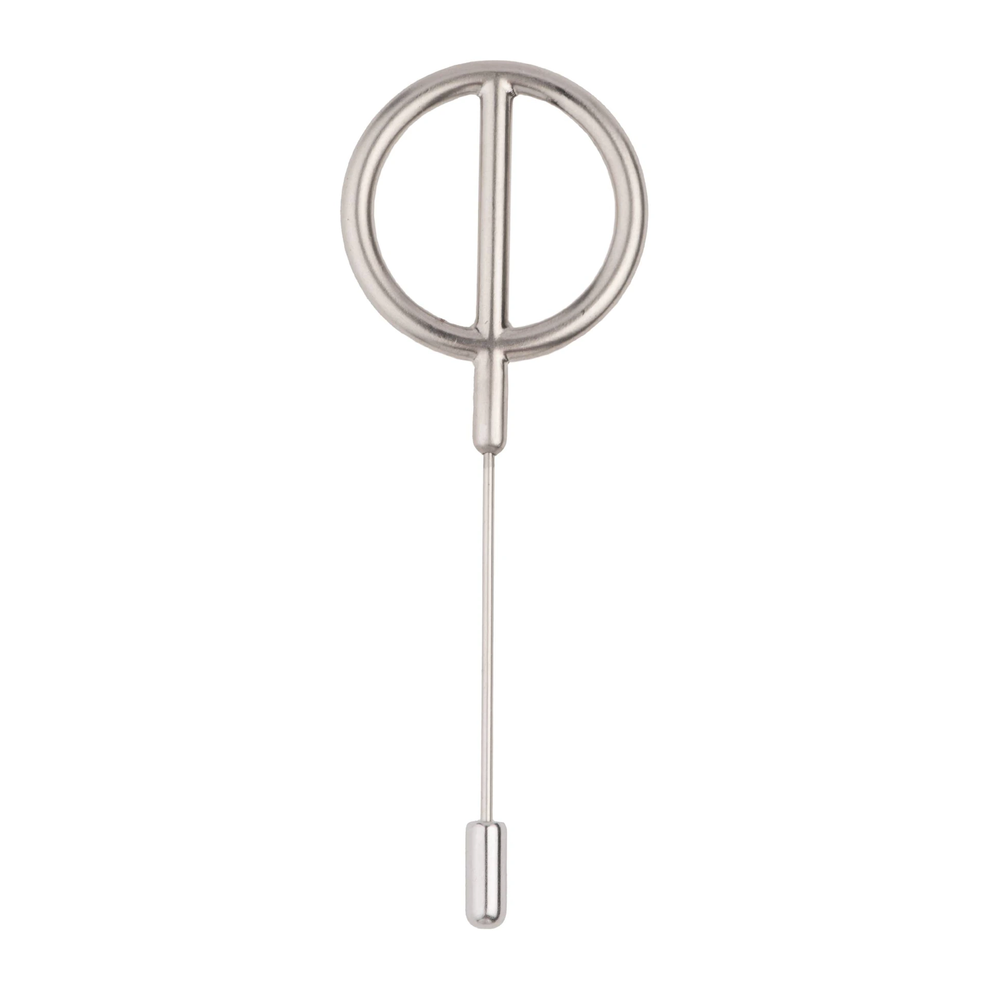 O Ring Silver Brass Lapel Pin for Men