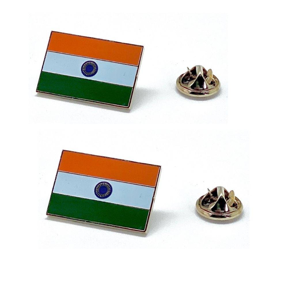 Indian Flag Lapel Pin Brooch Pack of 2 - Stylish Patriotic Accessories for Men and | Suits, Blazers and Jackets for Men