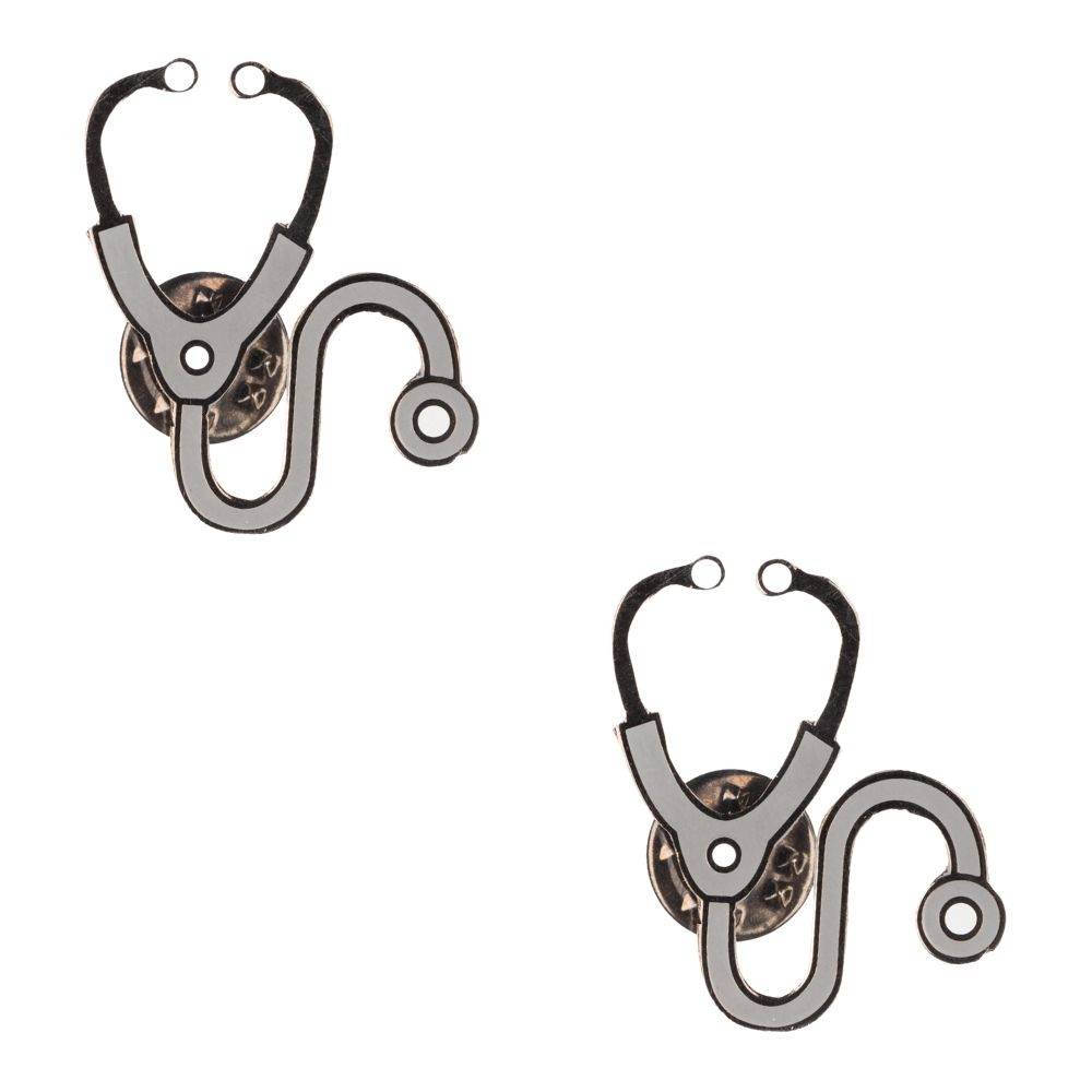 Doctor Stethoscope Lapel Pin Brooch Pack of 2 - Stylish Professional Accessories for Men and | Suits, Blazers and Jackets for Men