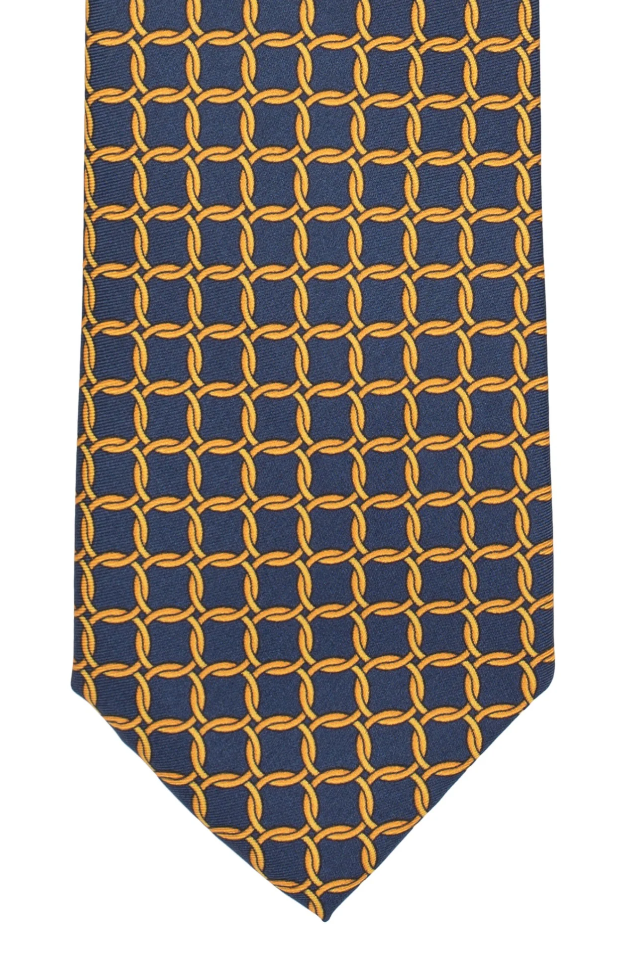 Premium Italian Como Silk Gold and Blue Necktie for Men