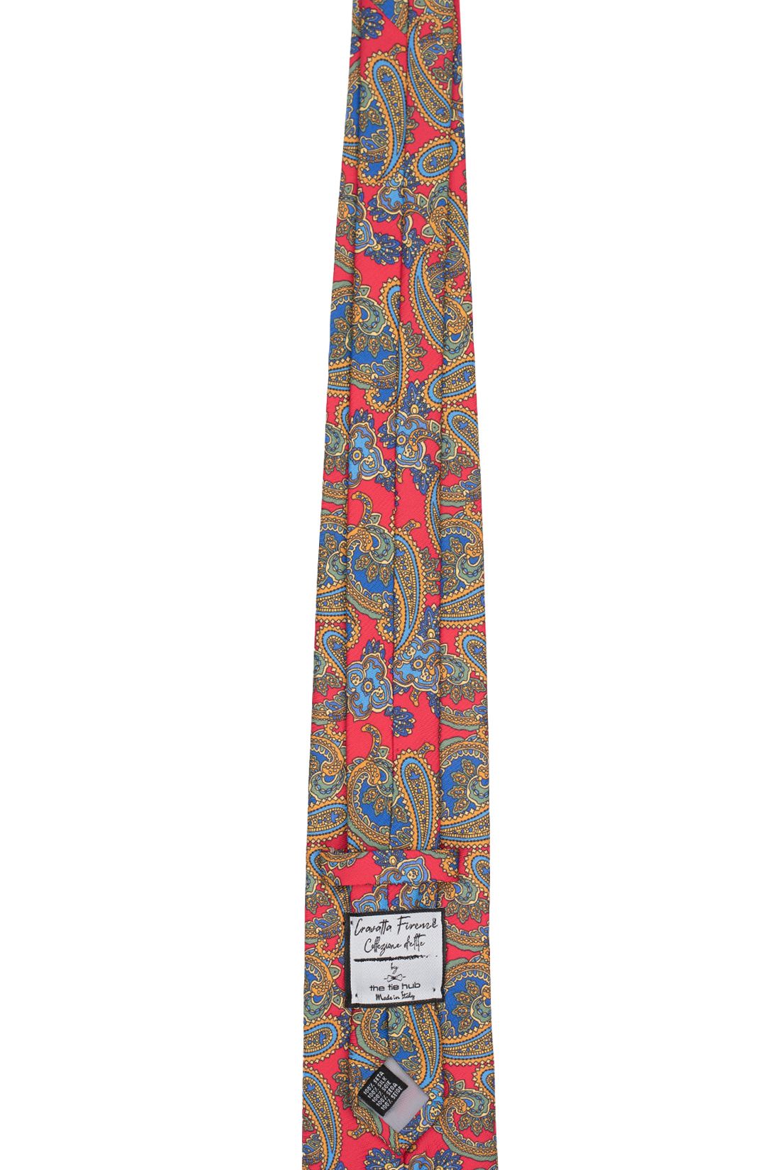 Premium Italian Como Silk Red Paisley Necktie for Men