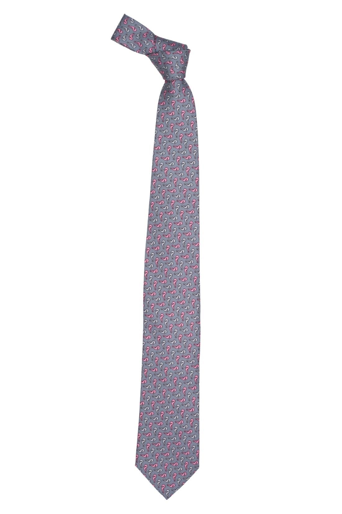 Premium Italian Como Silk Grey Necktie for Men