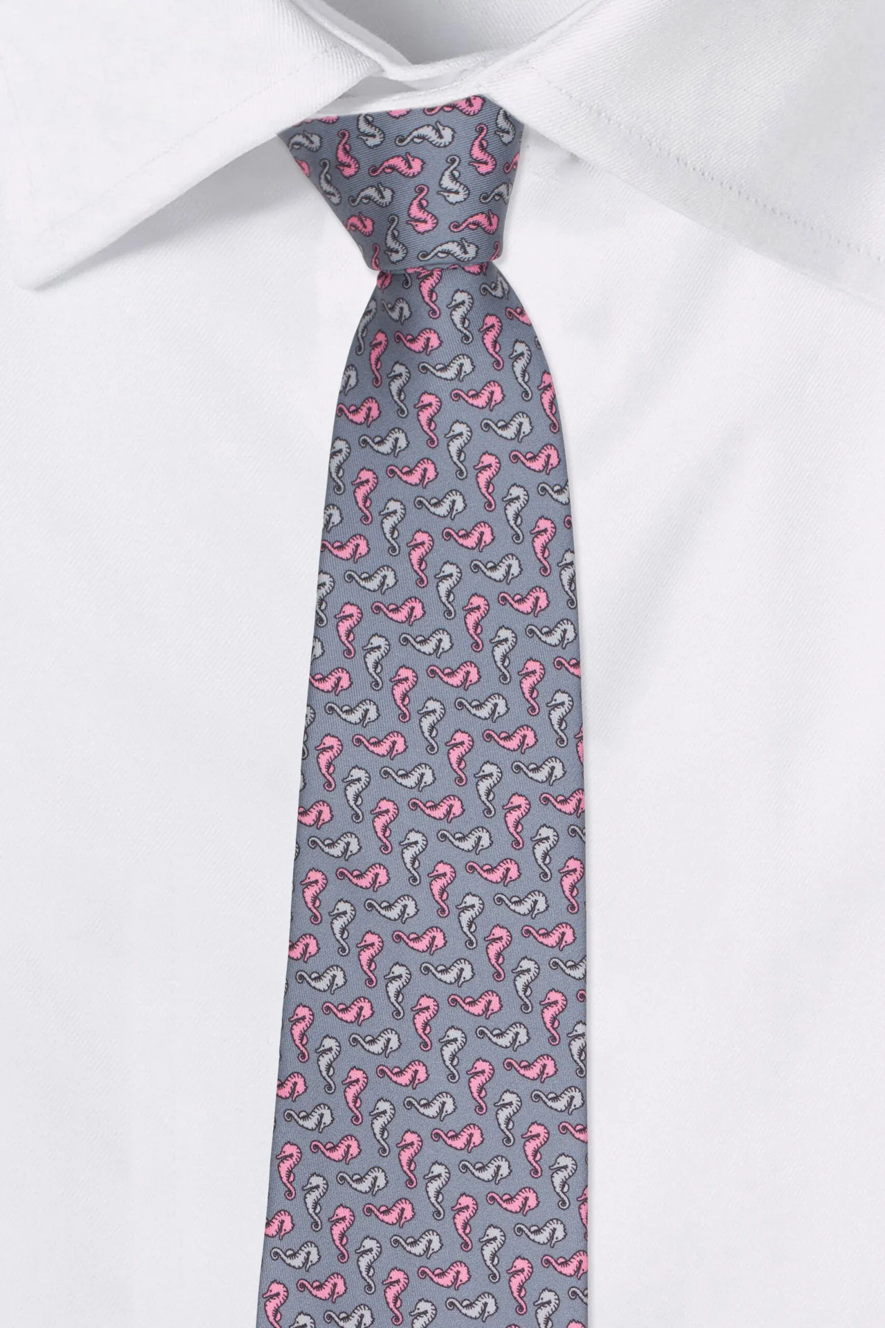 Premium Italian Como Silk Grey Necktie for Men
