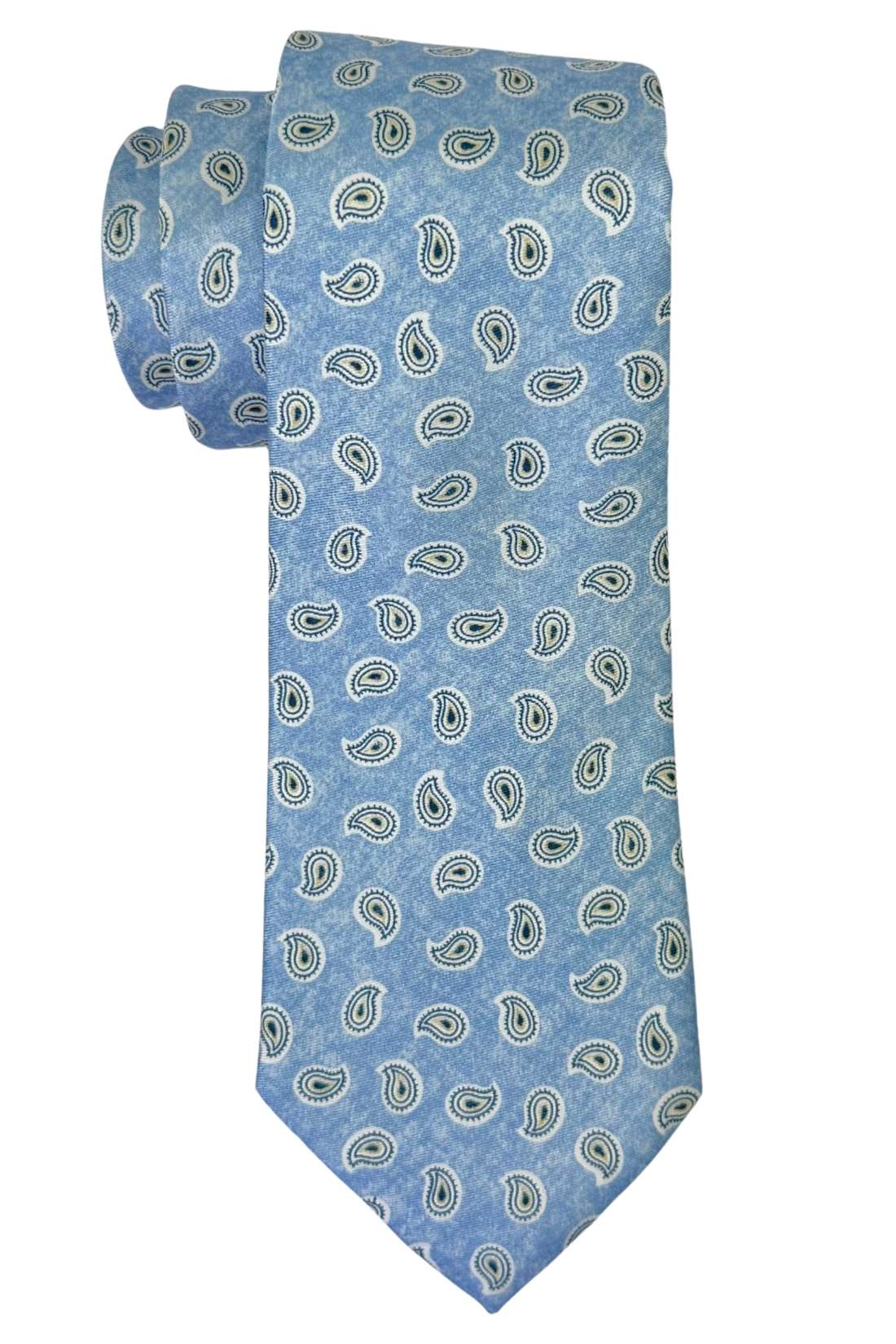 Light Blue Mini Paisley Silk Necktie for Men
