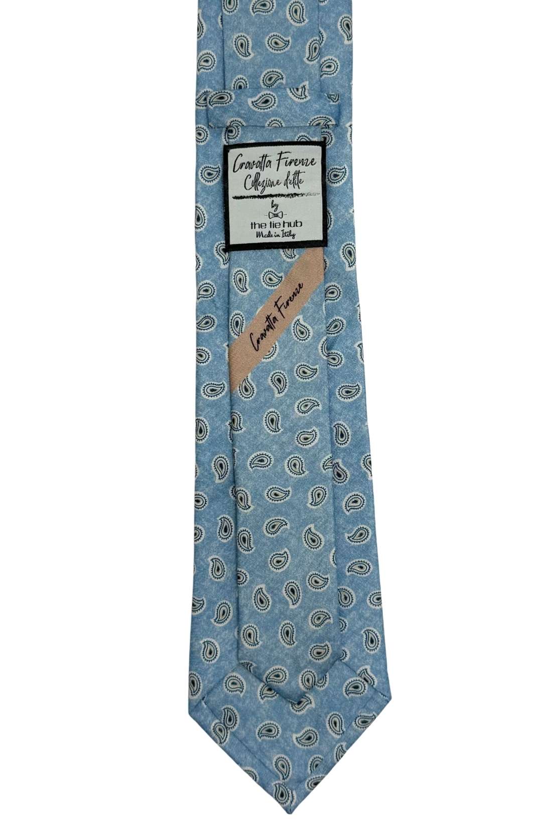 Light Blue Mini Paisley Silk Necktie for Men