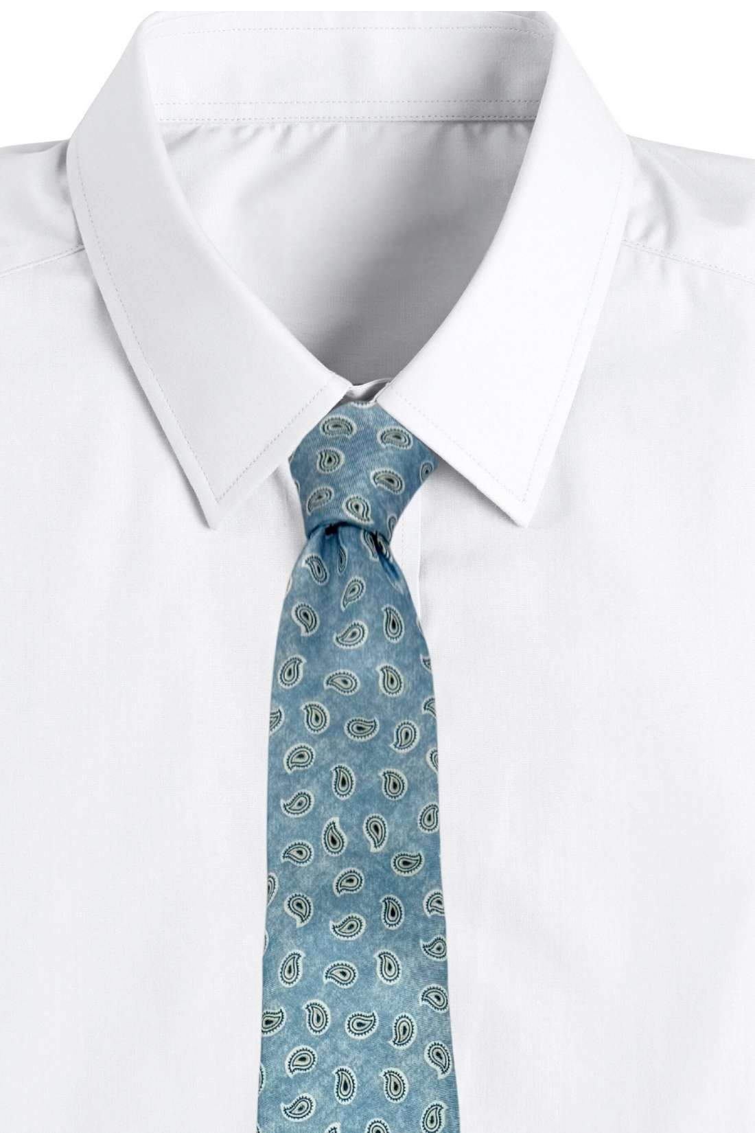 Light Blue Mini Paisley Silk Necktie for Men
