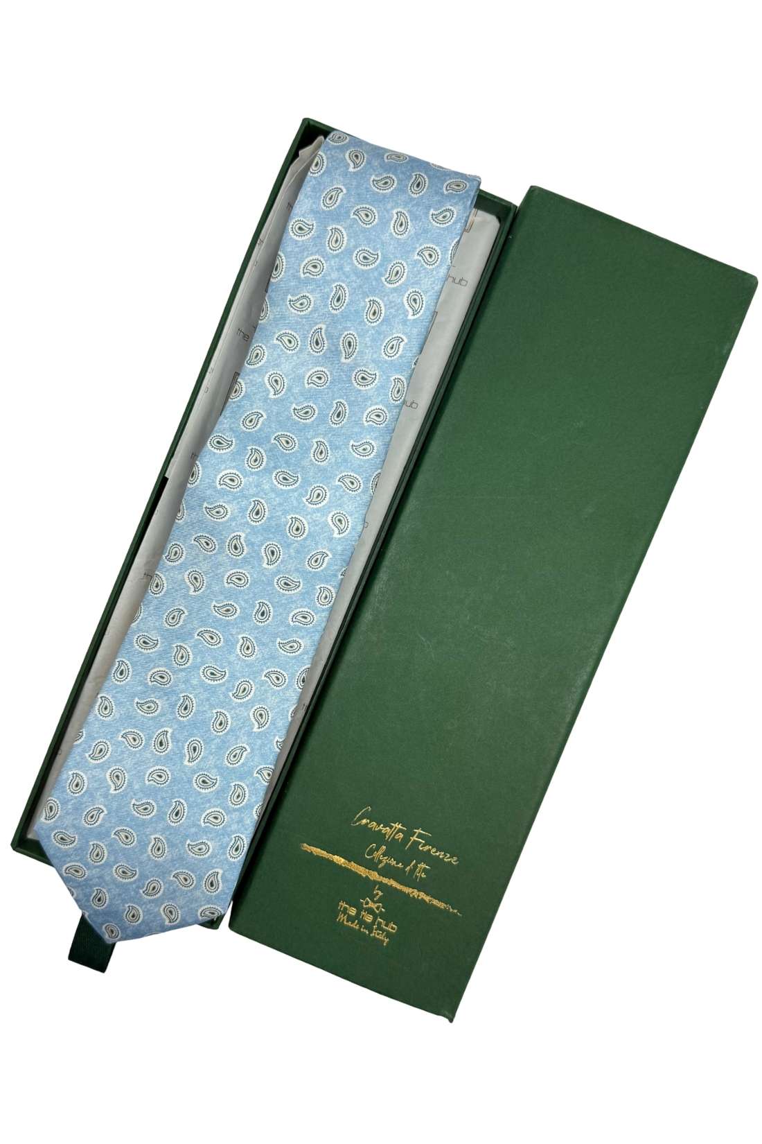 Light Blue Mini Paisley Silk Necktie for Men