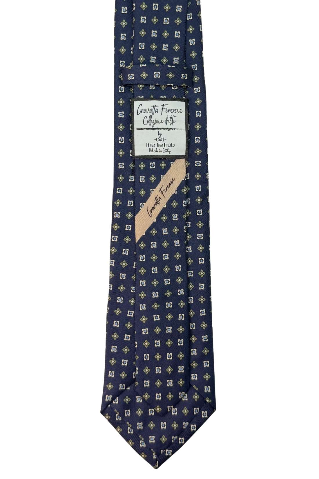 Navy Blue Geometric Silk Necktie for Men