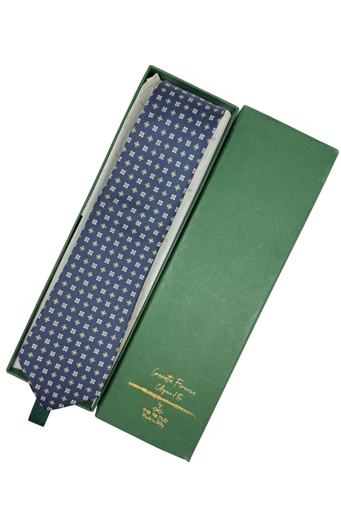 Navy Blue Geometric Silk Necktie for Men