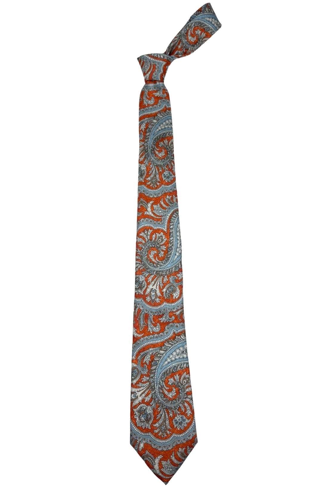 Rust Paisley Silk Necktie for Men