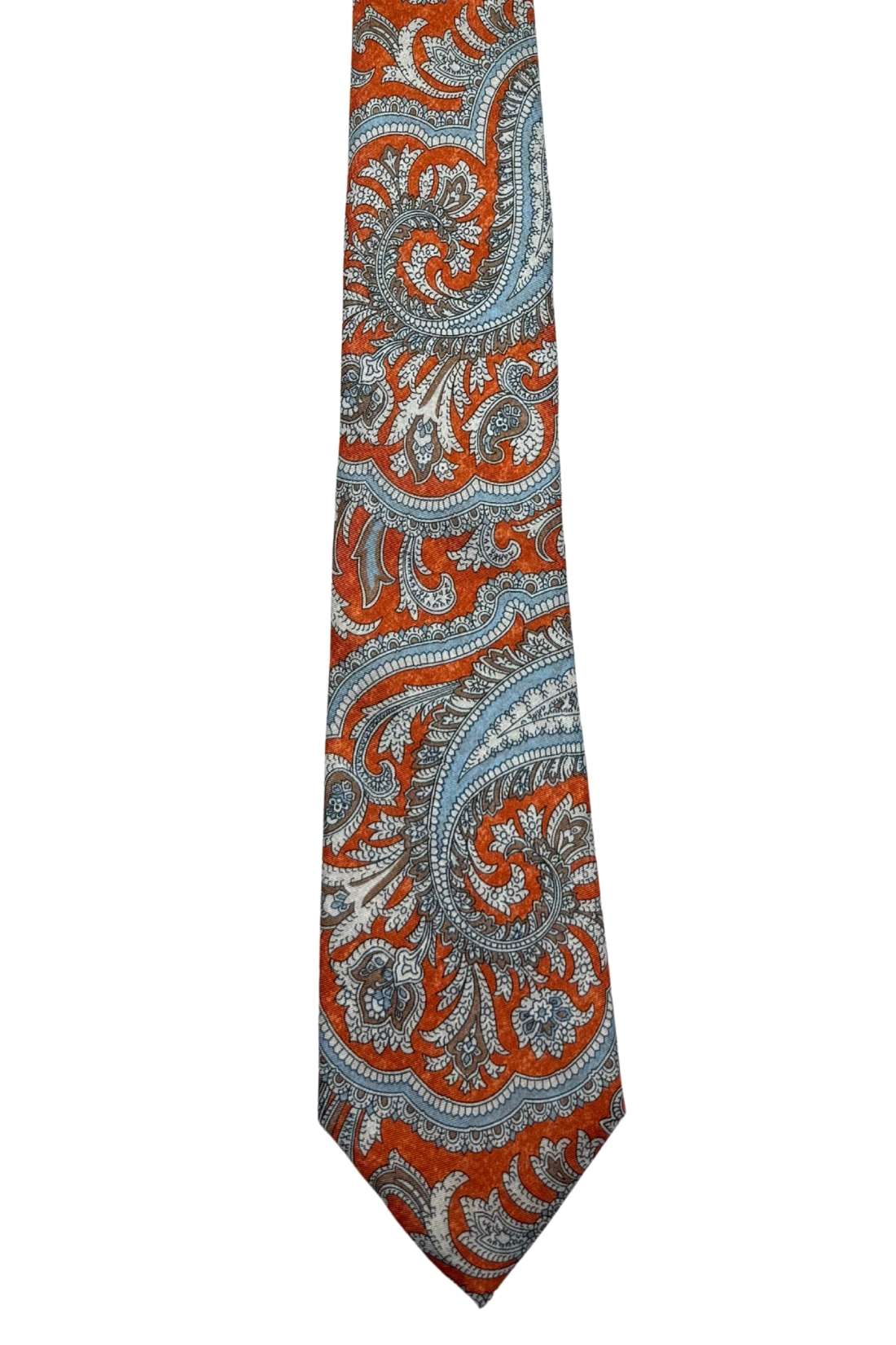 Rust Paisley Silk Necktie for Men