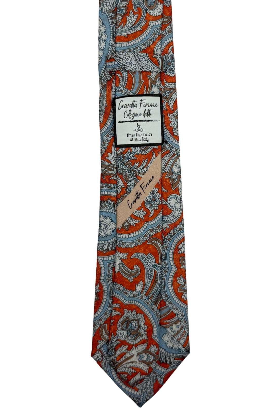 Rust Paisley Silk Necktie for Men