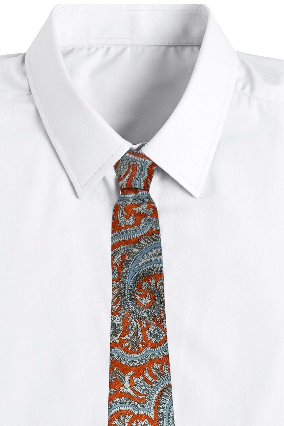 Rust Paisley Silk Necktie for Men