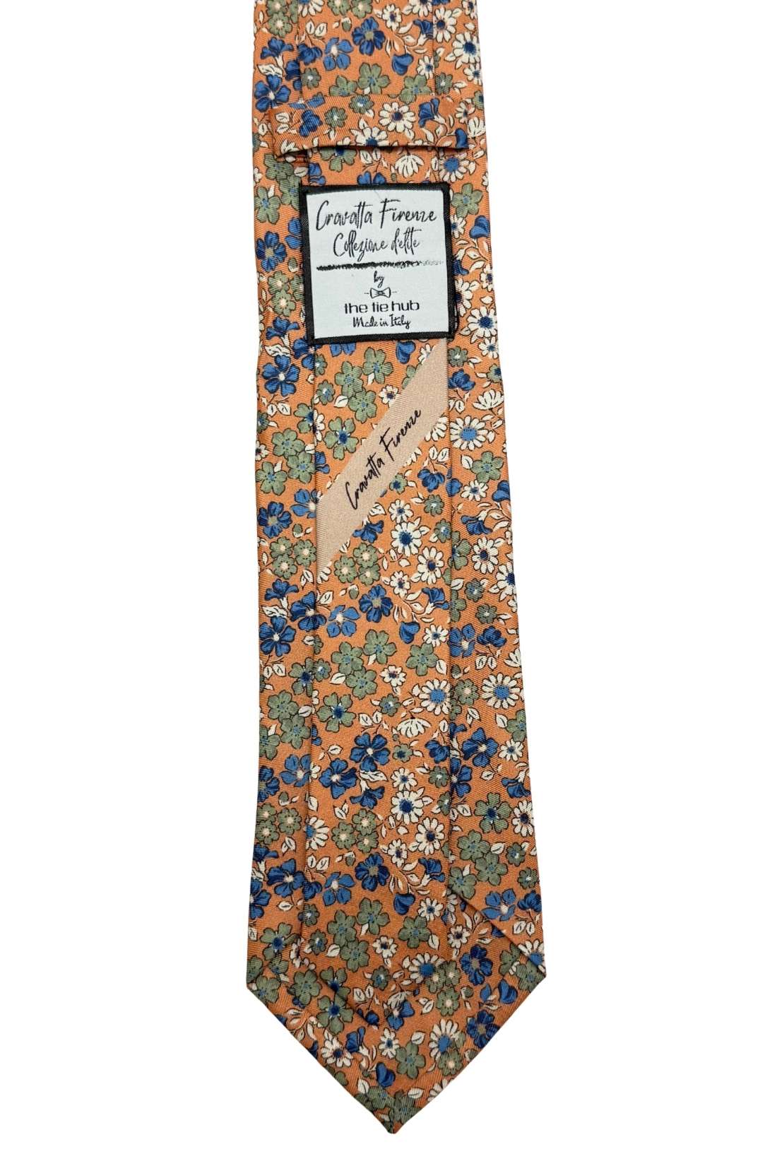 Orange Floral Silk Necktie for Men