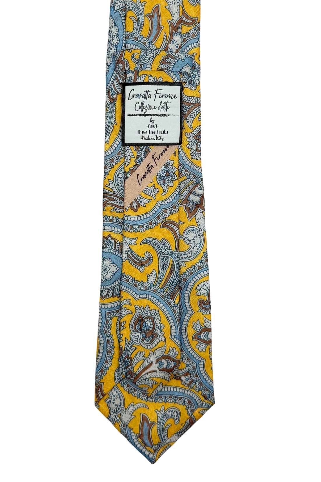 Yellow Paisley Silk Necktie for Men