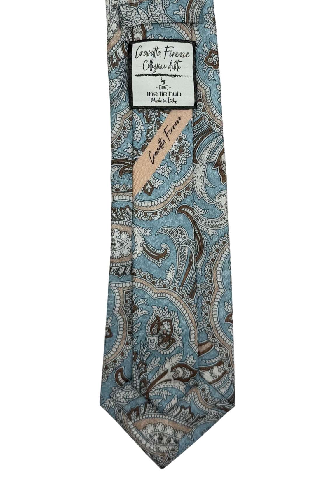 Sky Blue Paisley Silk Necktie for Men