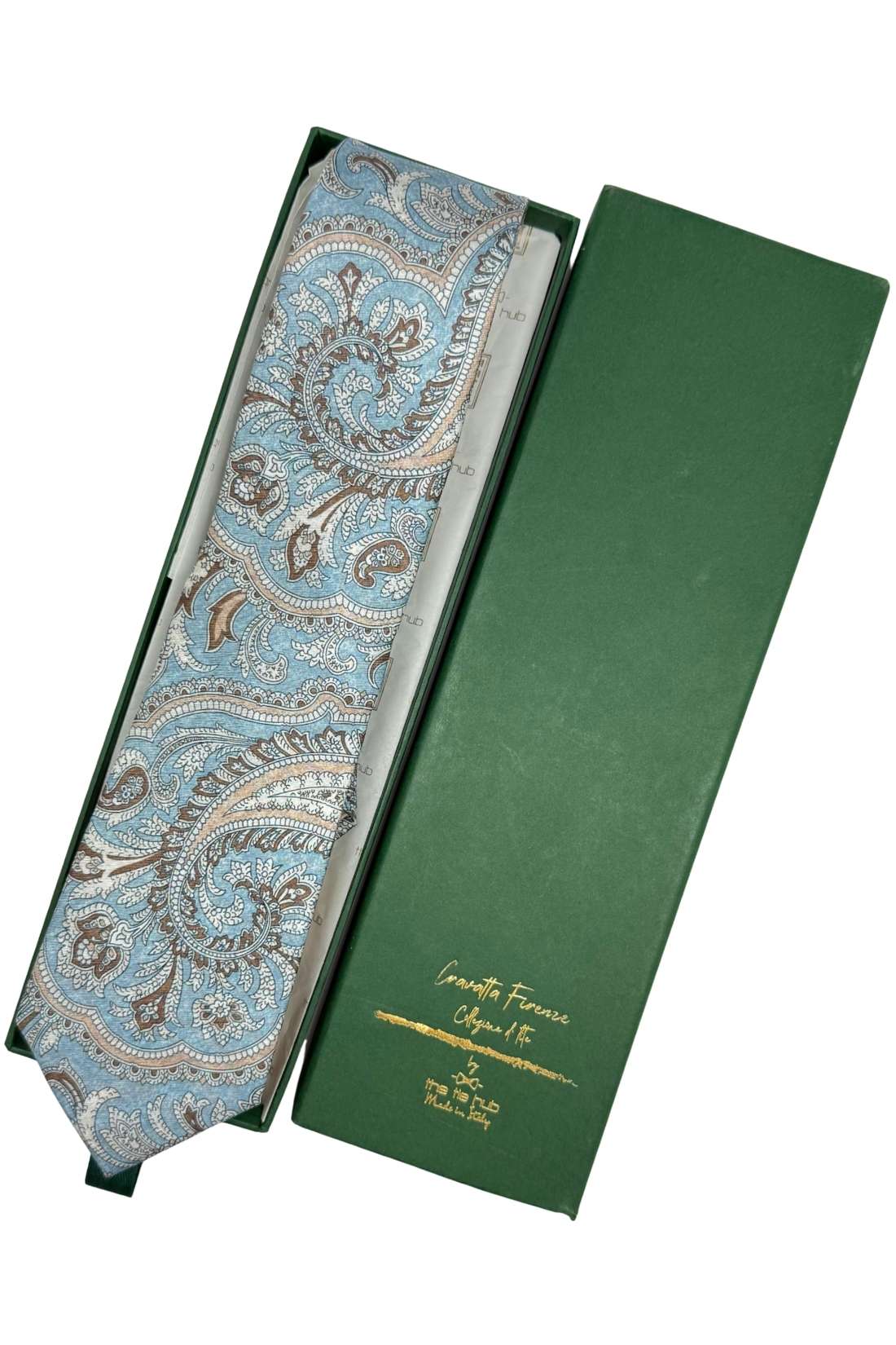 Sky Blue Paisley Silk Necktie for Men
