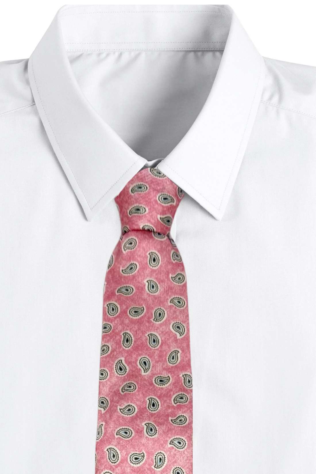 Pink Mini Paisley Silk Necktie for Men