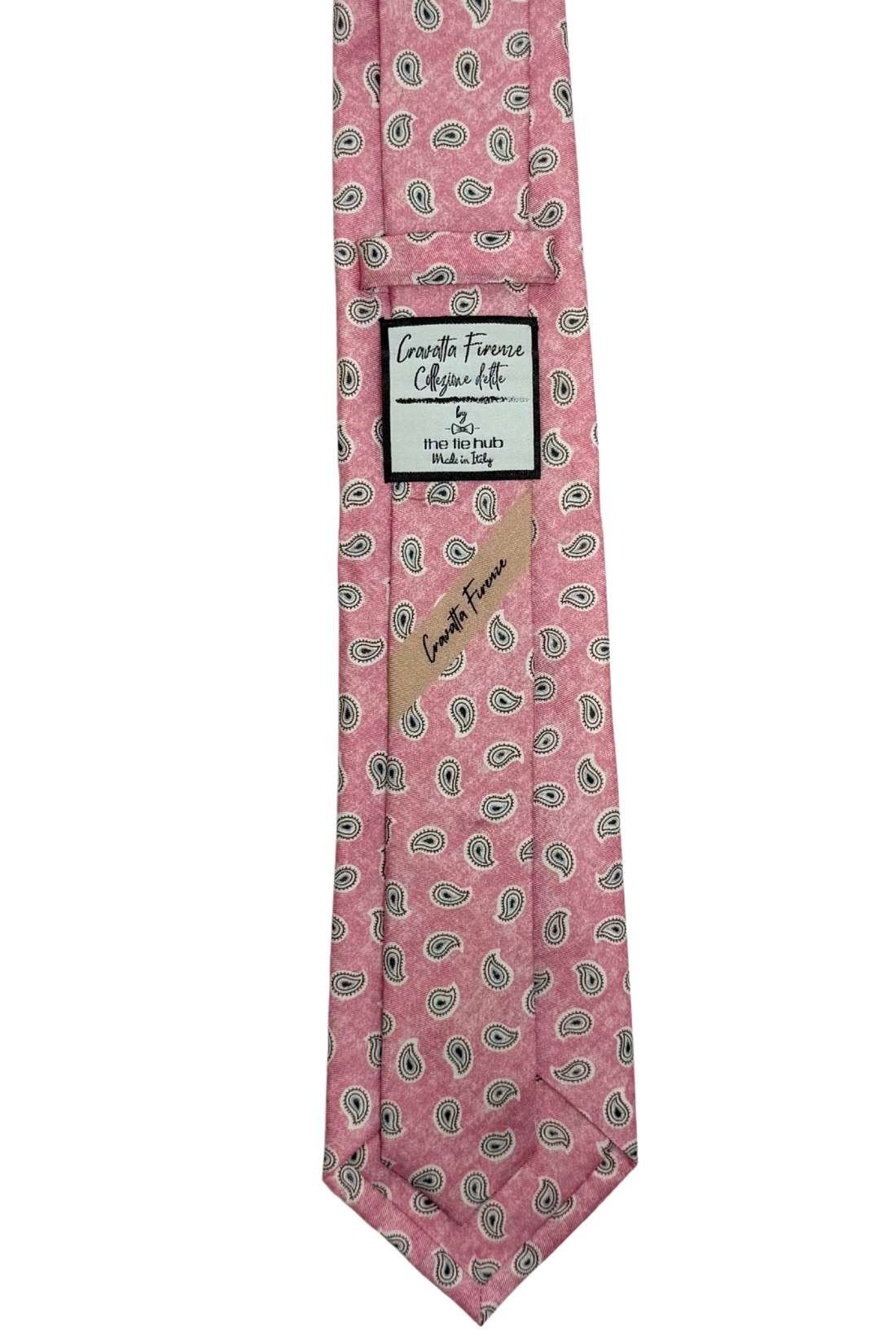 Pink Mini Paisley Silk Necktie for Men