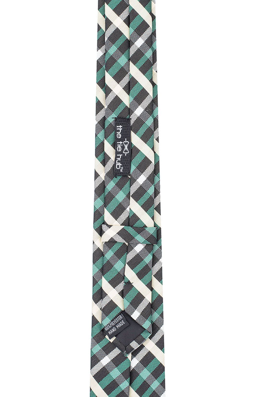 Green Geometric Microfiber Necktie for Men
