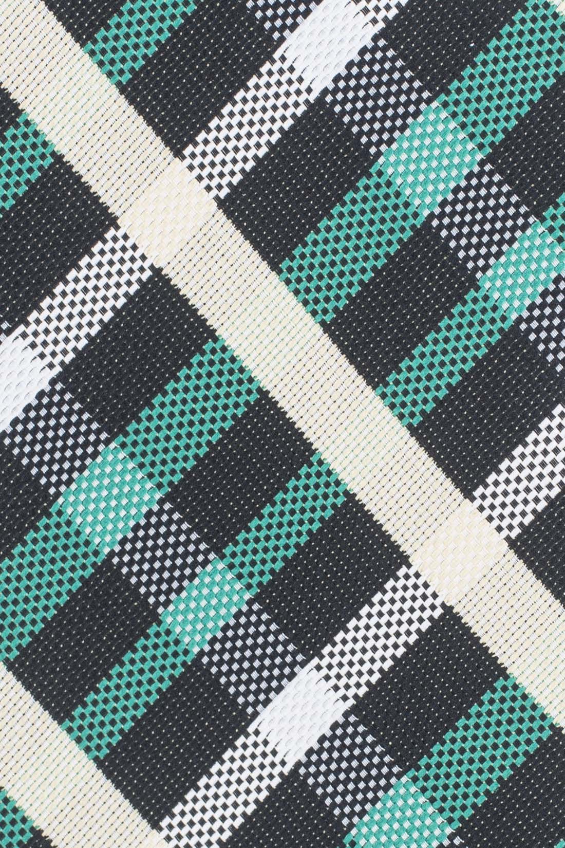 Green Geometric Microfiber Necktie for Men