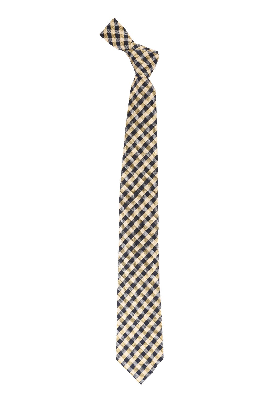 Red Yellow and Blue Checkered Silk Necktie for Men