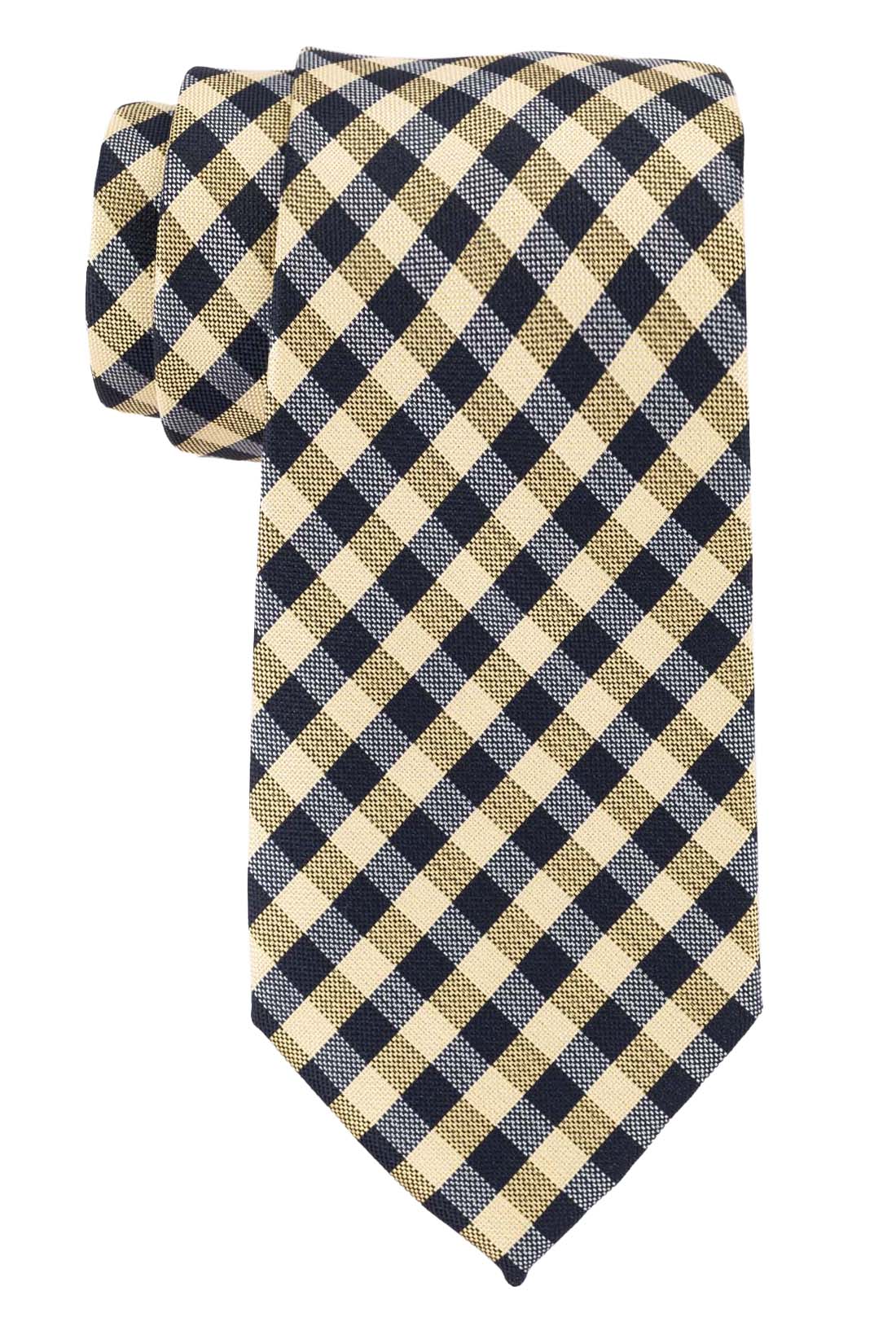 Red Yellow and Blue Checkered Silk Necktie for Men