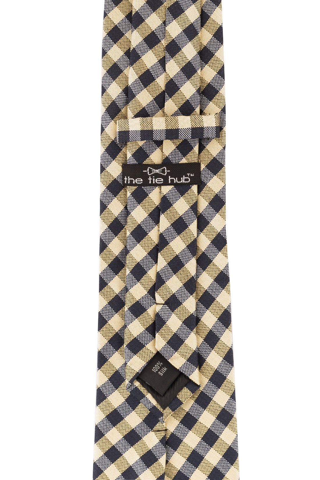 Red Yellow and Blue Checkered Silk Necktie for Men