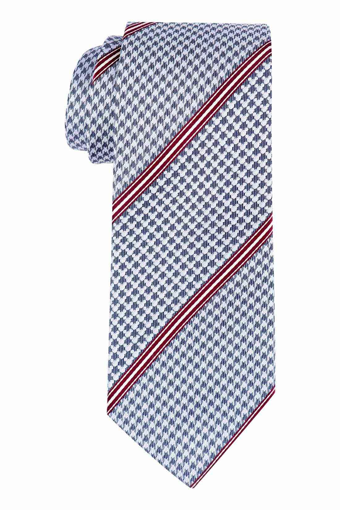 Sky Blue Checkered Silk Necktie for Men