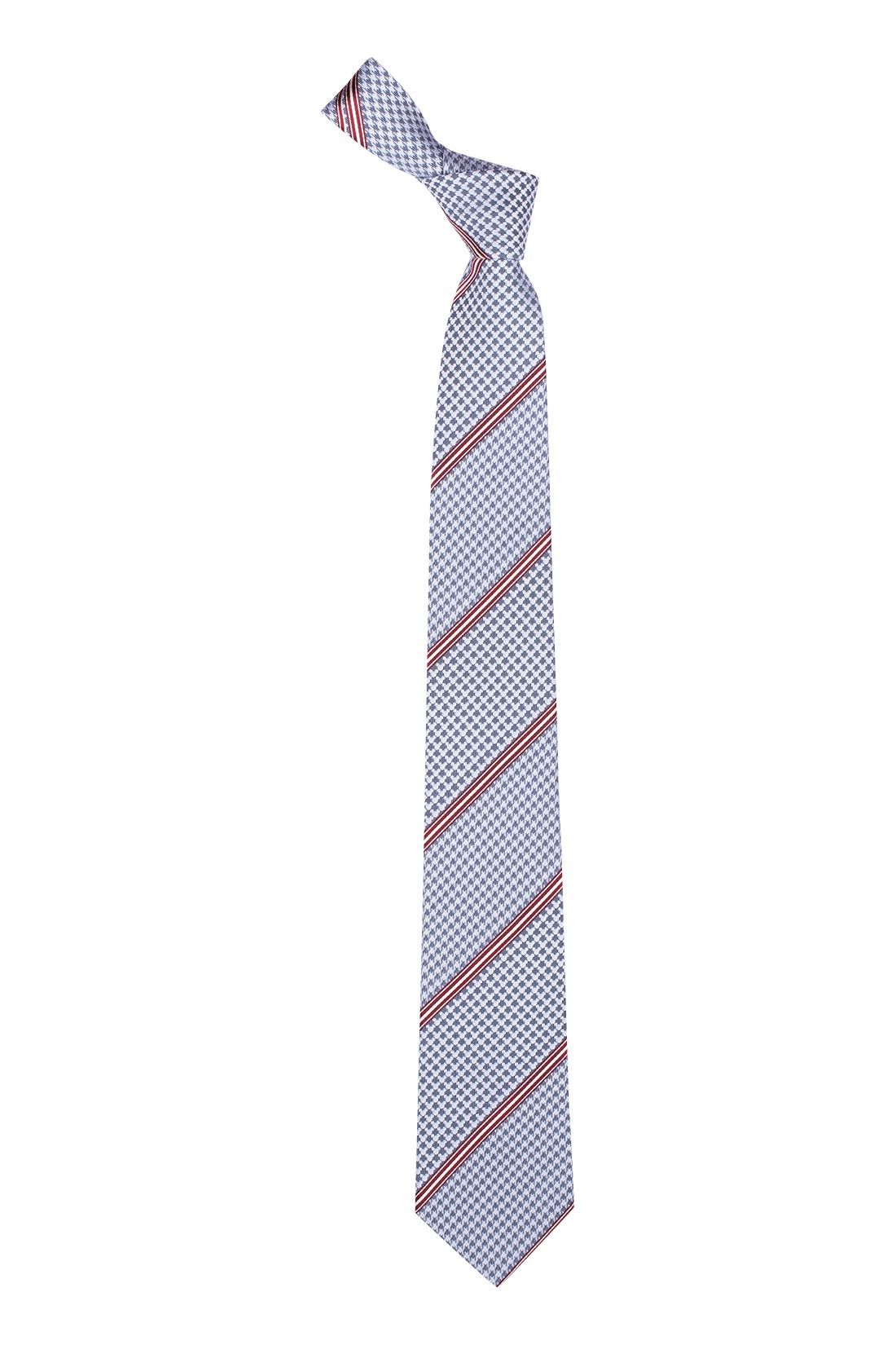 Sky Blue Checkered Silk Necktie for Men