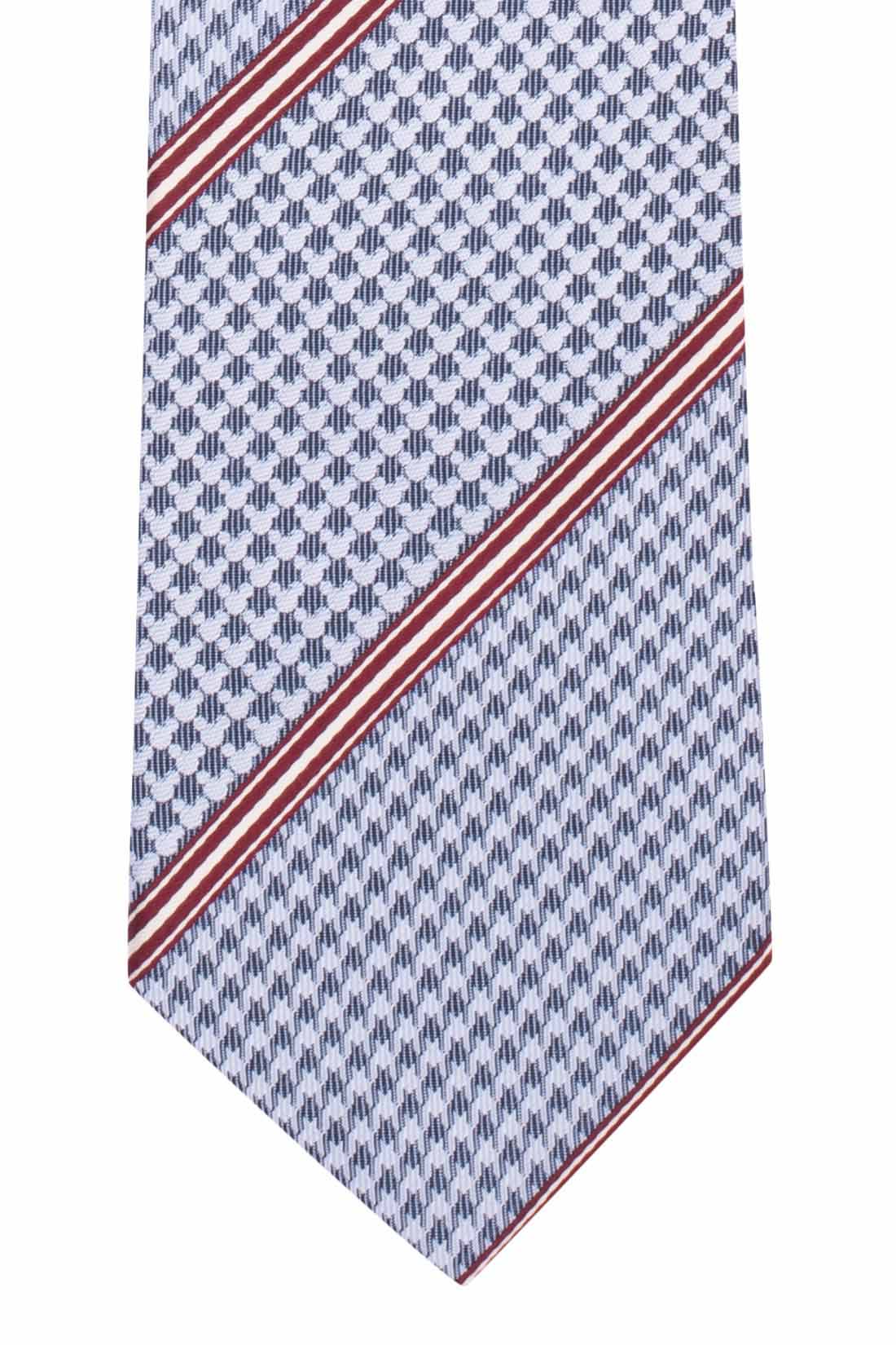 Sky Blue Checkered Silk Necktie for Men