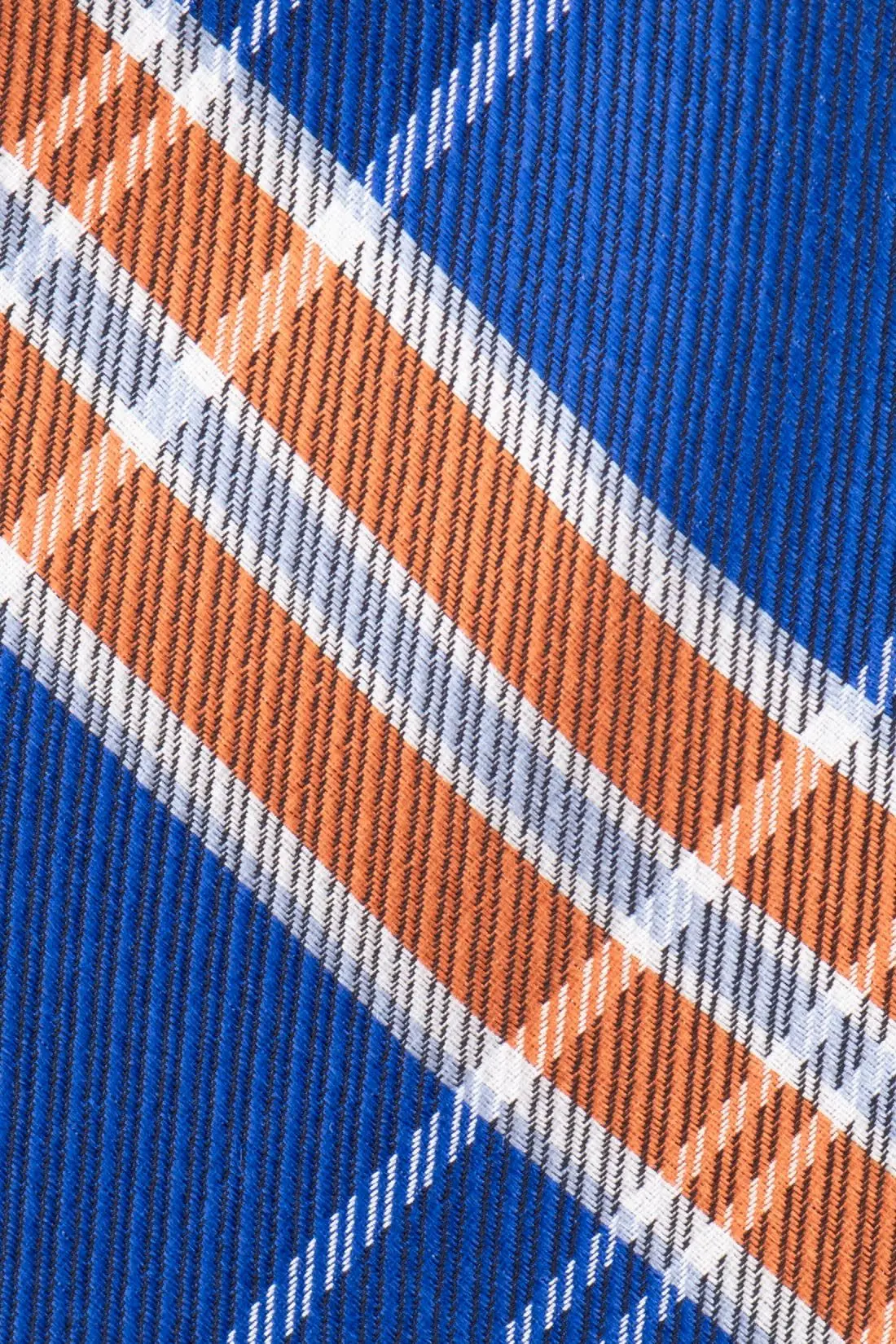Red Blue and Orange Checkered Silk Necktie for Men
