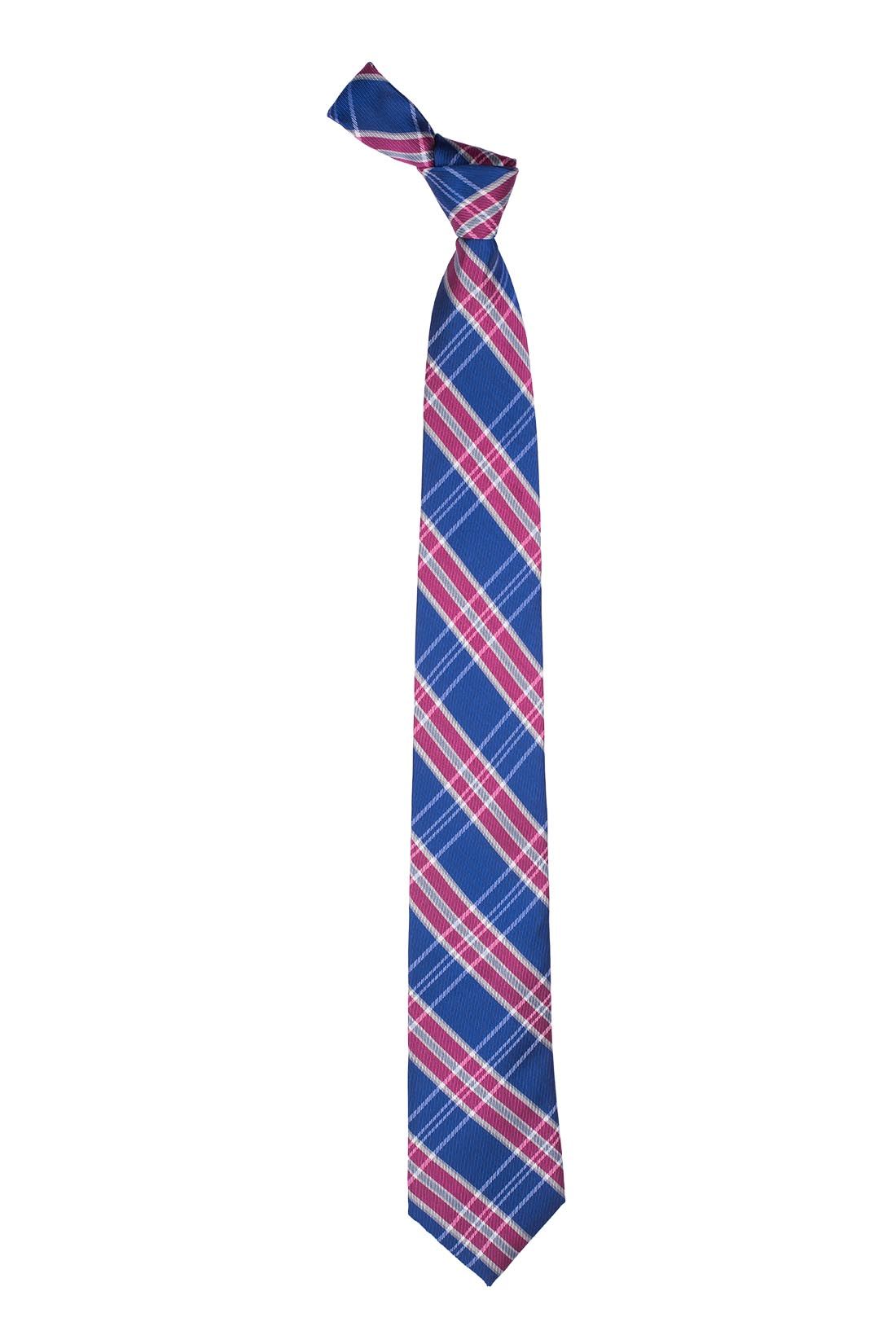 Red Blue and Pink Checkered Silk Necktie for Men