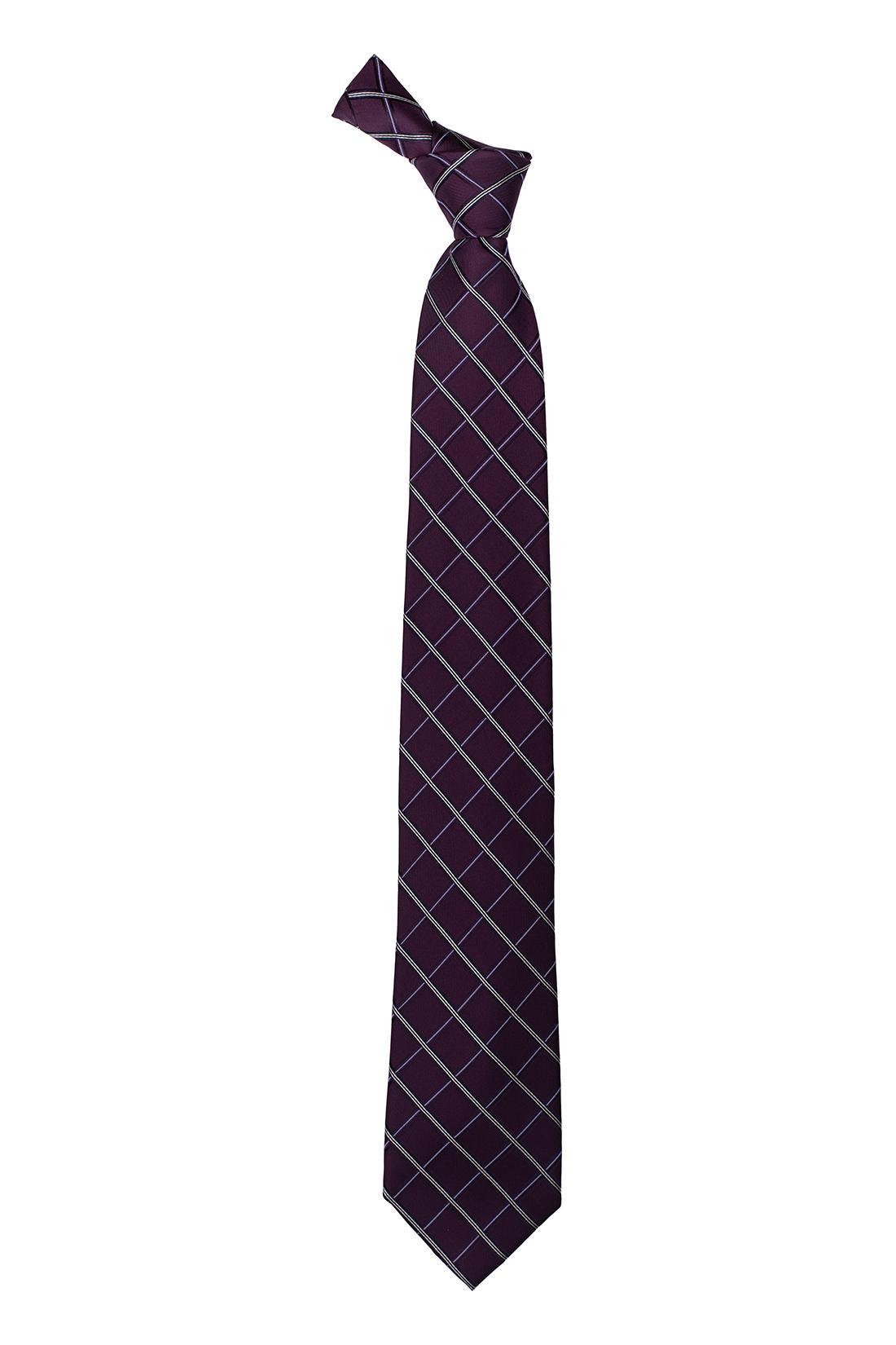 Purple Checkered Silk Necktie for Men