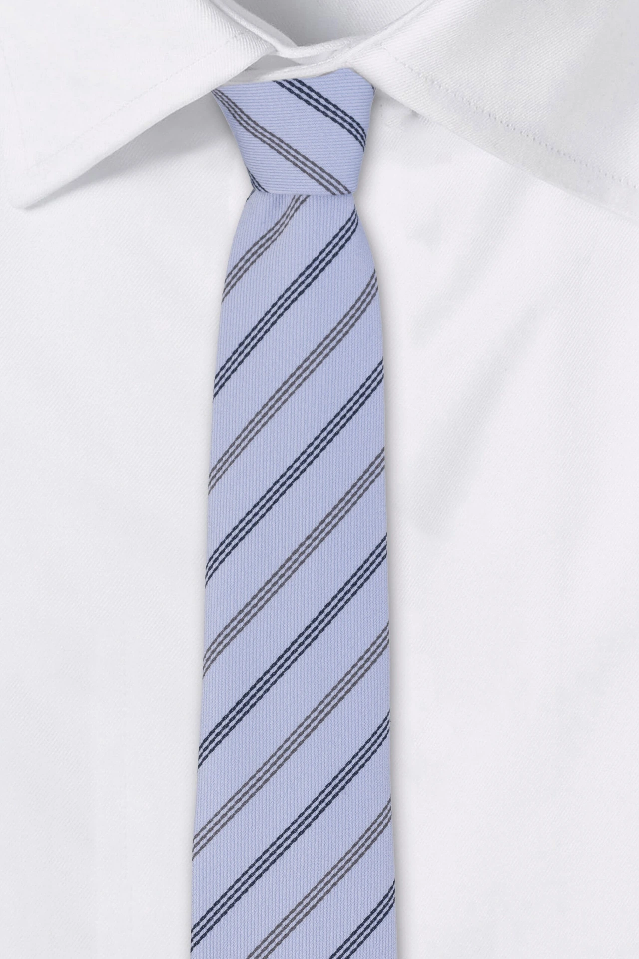 Blue Striped Silk Necktie for Men