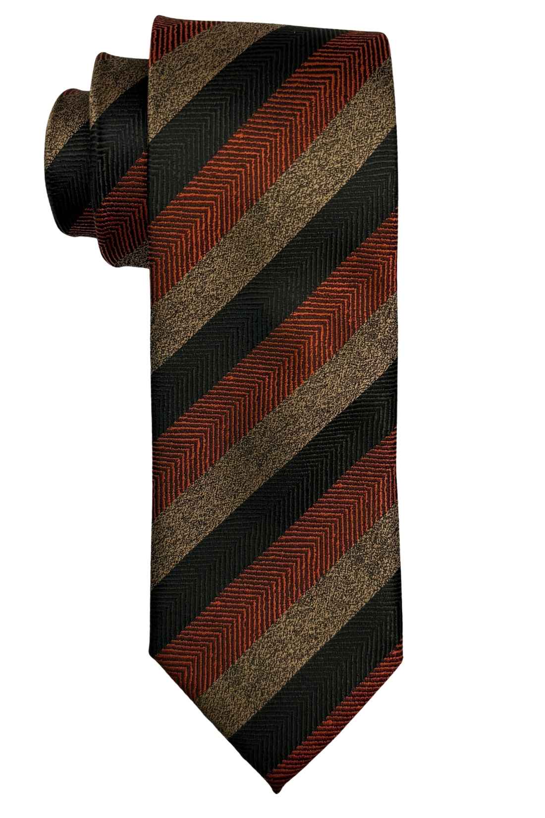Brown Striped Silk Necktie for Men