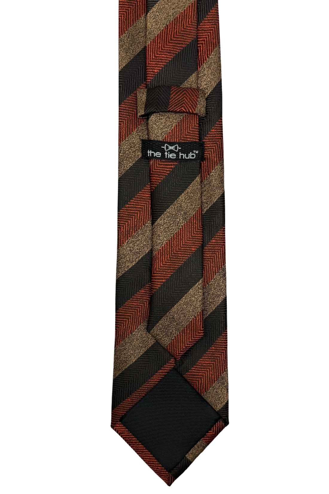 Brown Striped Silk Necktie for Men