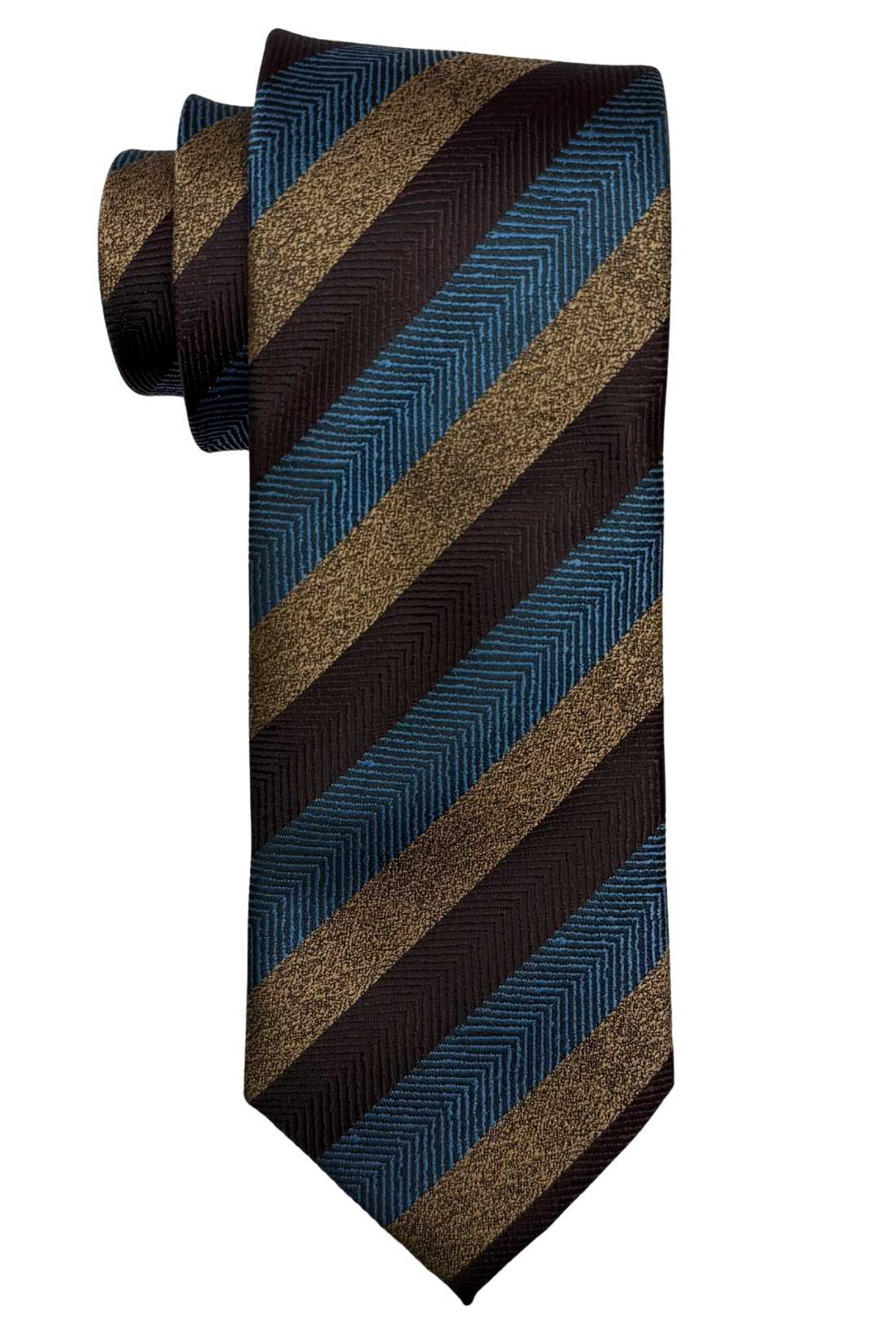Brown Striped Silk Necktie for Men