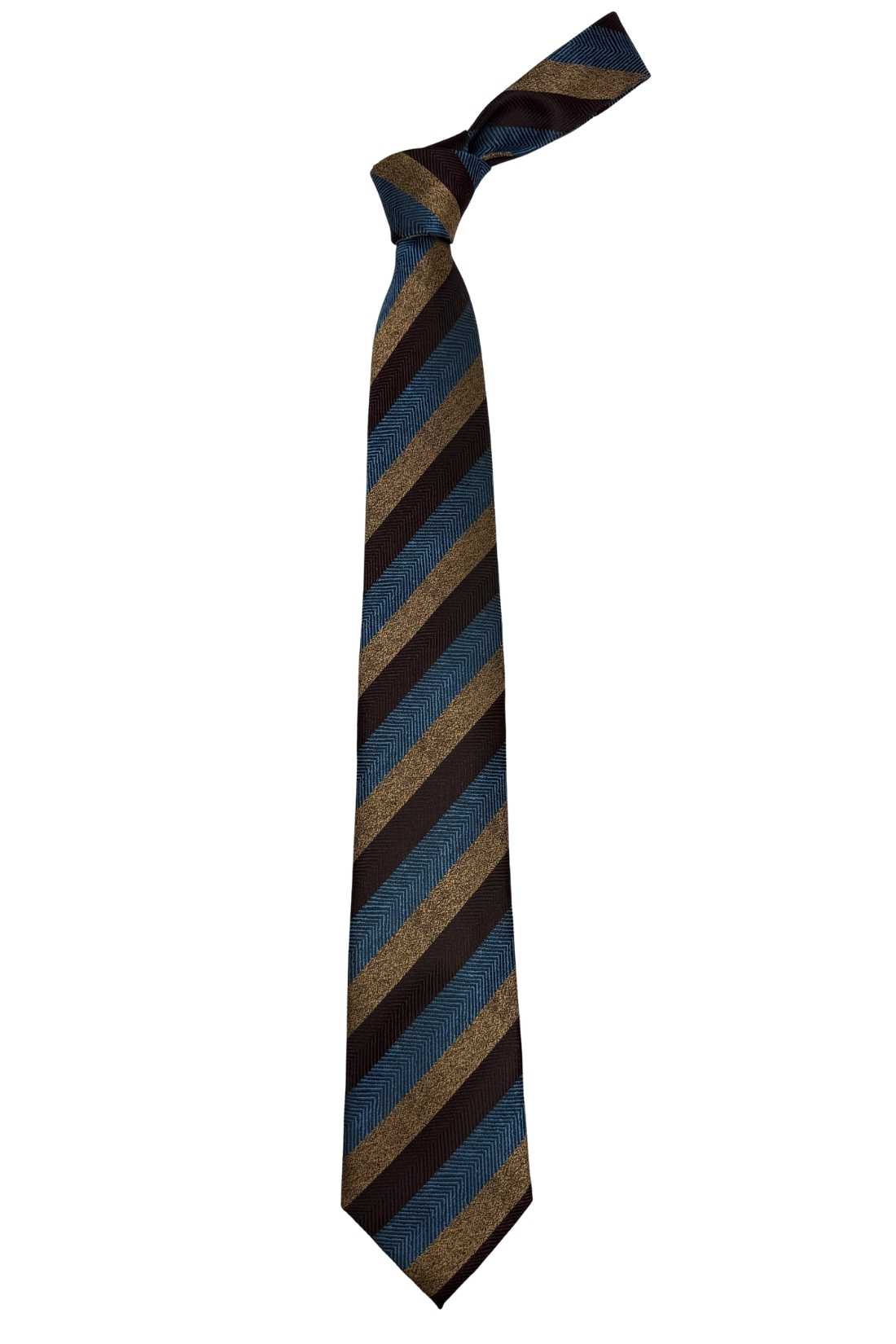 Brown Striped Silk Necktie for Men