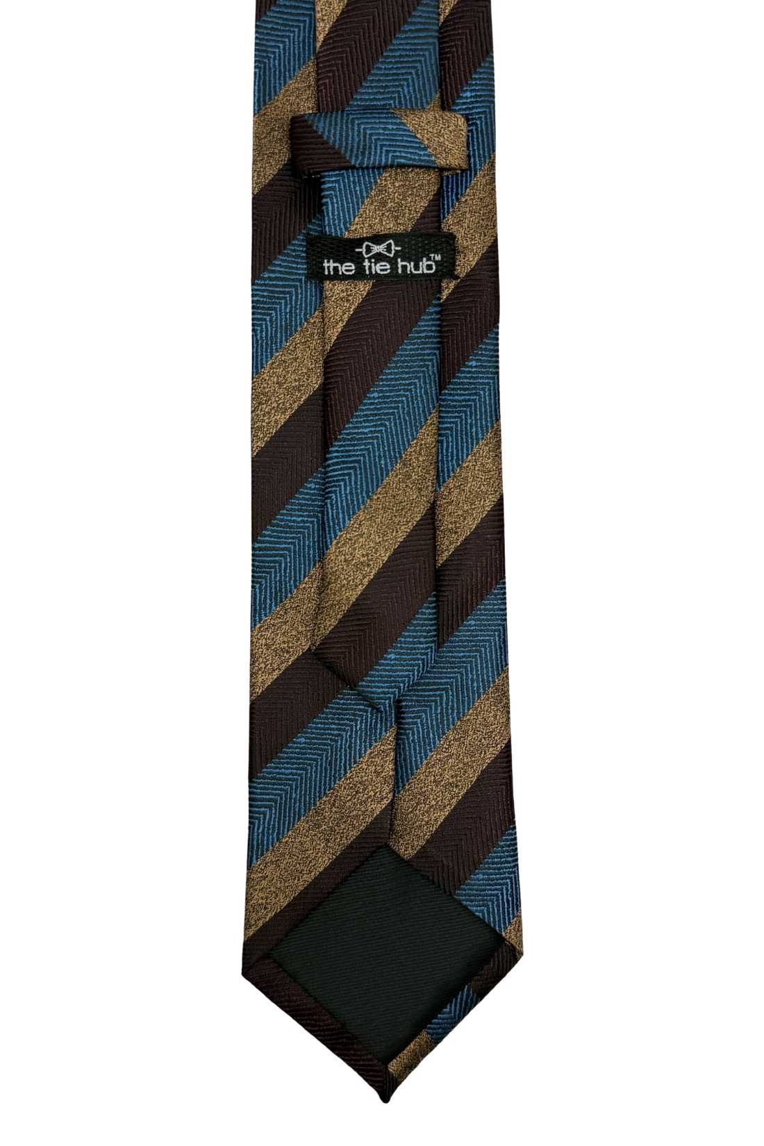 Brown Striped Silk Necktie for Men
