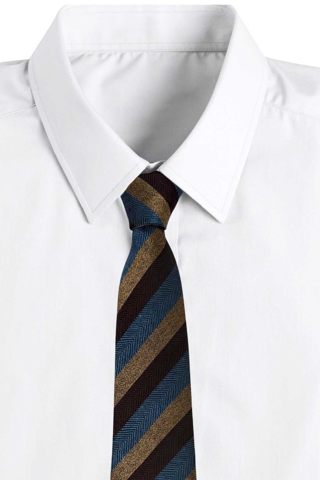 Brown Striped Silk Necktie for Men